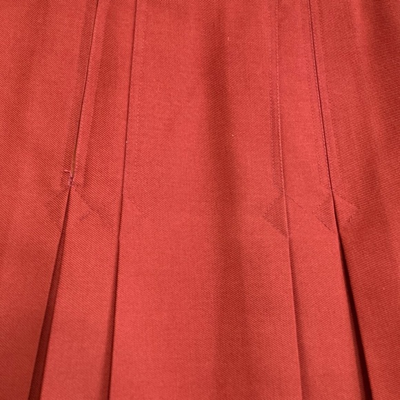 Vintage Skirt Womens Small Brick Red Wool Pleated Mini A Line Made in France - Picture 4 of 11